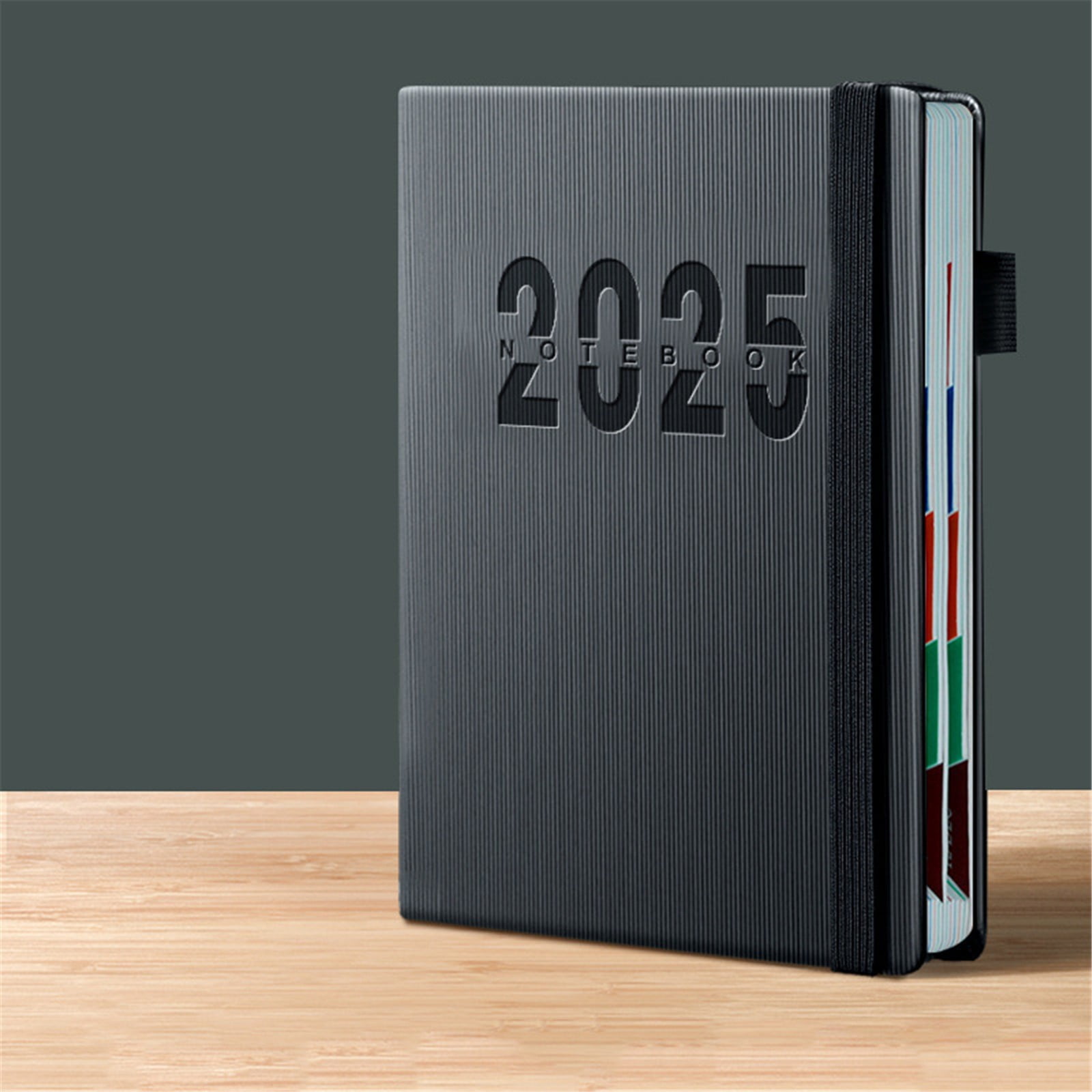 2025 Daily Planner Notebook A5 F Elegant Black, 2025 Academic Planner