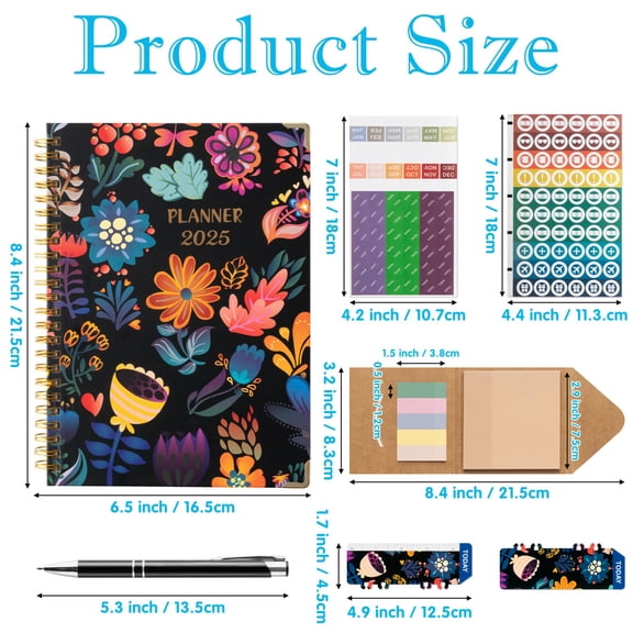 Daily Planner Weekly/Monthly Dated Agenda Planner With Stickers And Labels Appointment Book