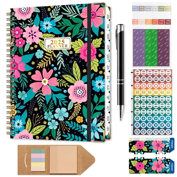 Laffact Daily Planner,Weekly/Monthly Dated Agenda Planner with Stickers and Labels,1Set