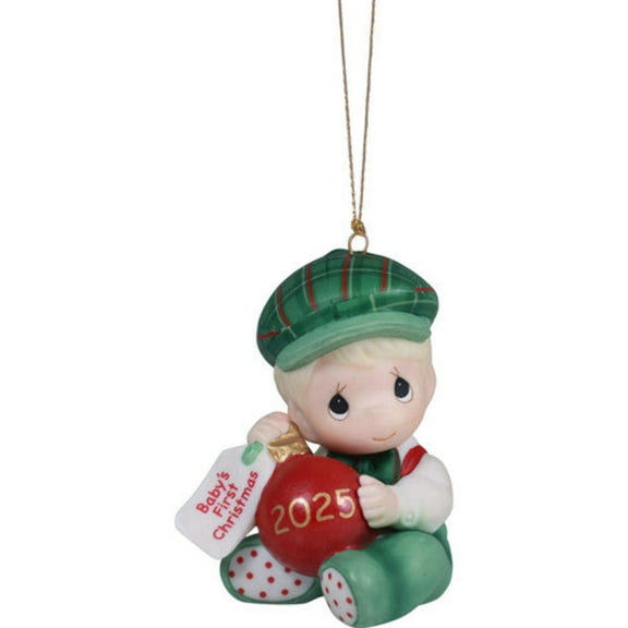 Precious Moments Baby’s First Christmas 2025 Dated Boy Holiday Porcelain Ornament