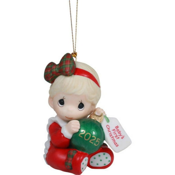 Precious Moments Babys First Christmas 2025 Dated Girl Holiday Porcelain Ornament