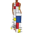 thumbnail image 1 of 2025 De Stijl Dress Summer Mod 60s Mondrian Style Street Fashion Casual Long Dresses Womens Party Maxi Dress Birthday Present, 1 of 1