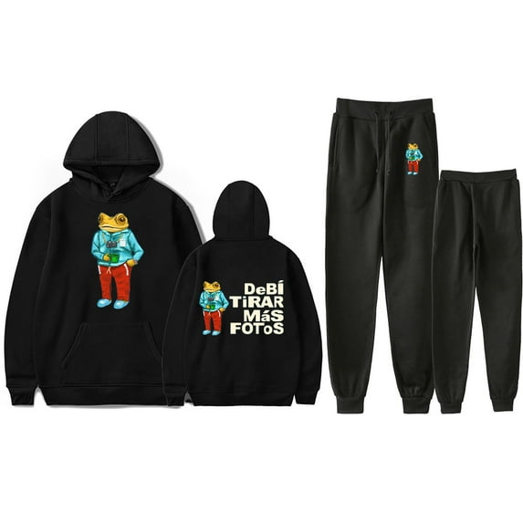 2025 DeBÍ TiRAR MáS FOToS Album Hoodie and Jogger Set – Unisex 2-Piece Pullover Sweatshirt & Pants Fan Support Streetwear Outfit