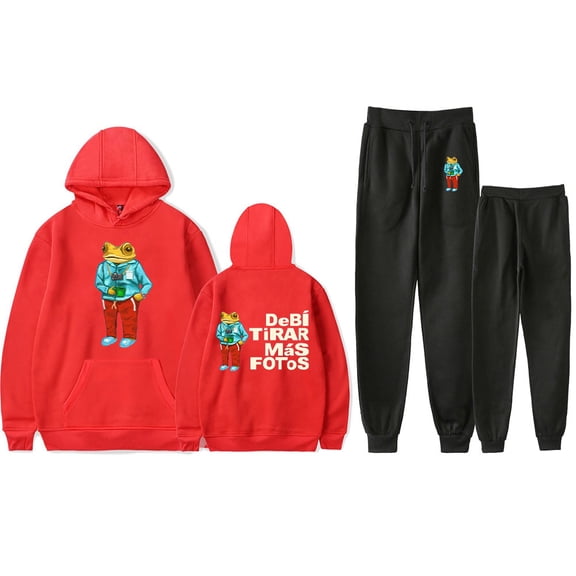 2025 DeBÍ TiRAR MáS FOToS Album Hoodie and Jogger Set – Unisex 2-Piece Pullover Sweatshirt & Pants Fan Support Streetwear Outfit