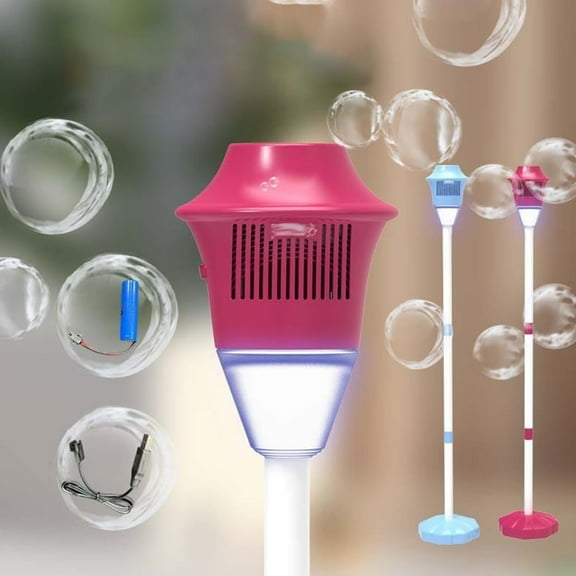 2025 Bubble Torch Garden Lamp, Bubble Machine,Bubble Maker Stand, 47 Inches Standing Automatic Bubble Maker With Lights, Indoor Outdoor Bubble Blower Battery Operated For Party,Red