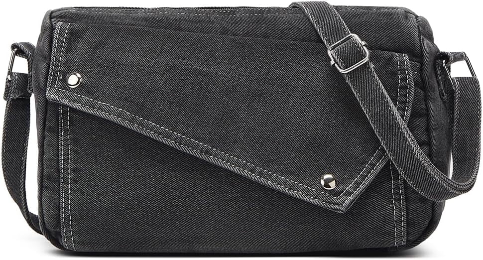 2025 Denim Shoulder Bag Trendy Jean Canvas Messenger Bag for Women Tote Bag Retro Crossbody Handbag