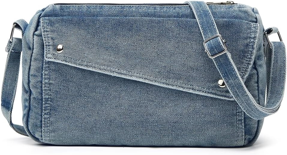 2025 Denim Shoulder Bag Trendy Jean Canvas Messenger Bag for Women Tote Bag Retro Crossbody Handbag