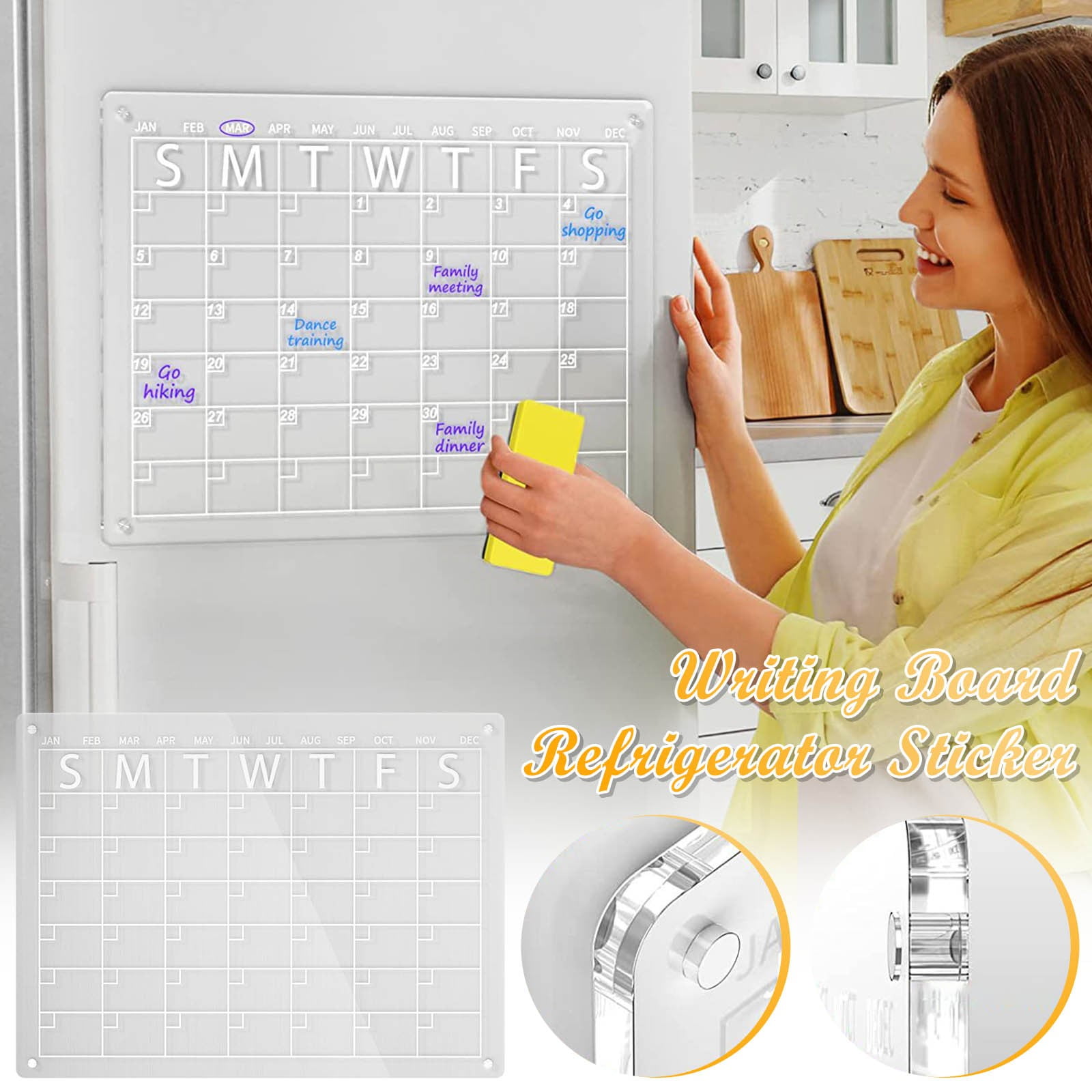 2025 Desk Calendar, Acrylic Calendar for Fridge 15X11 inches