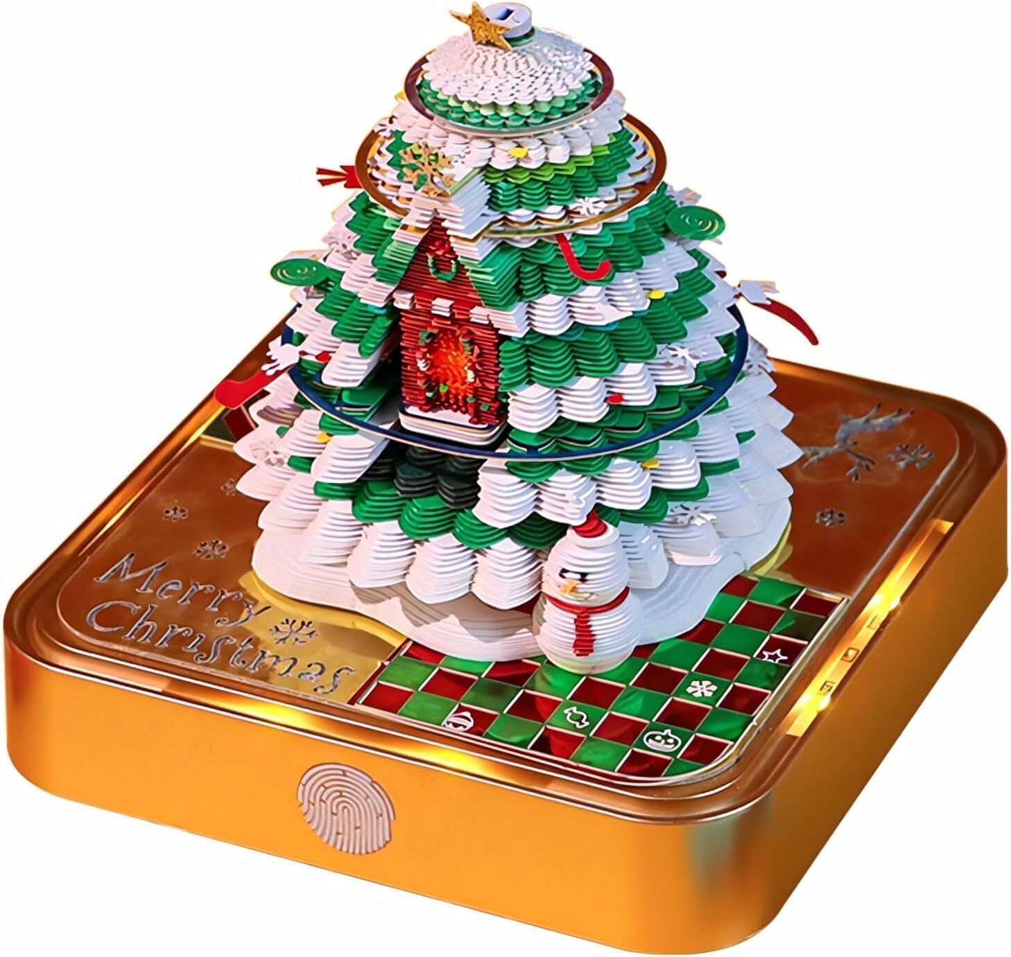 2026 Desk Calendar Colorful Lights Christmas Tree, 3D Sticky Notes Non-stick Post-it Note School Office Family Stress Reduction Calendar Best Gifts(Christmas Tree)