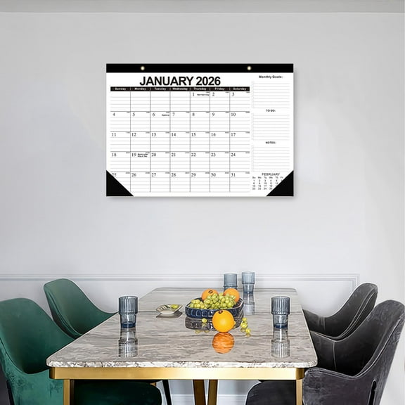 2025 Desk Calendar English Version, 18 Month Countdown • Large 16"x12" Writing Paper • Holiday Dates & Weeks • Clear Layout, Elegant Desktop Wall Design • Home Office Organization, Gift