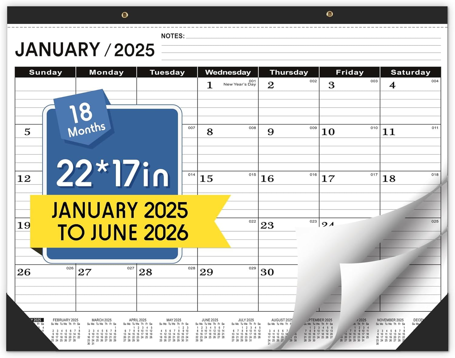 2025 Desk Calendar, January 2025 June 2026, 20252026 Large Desk