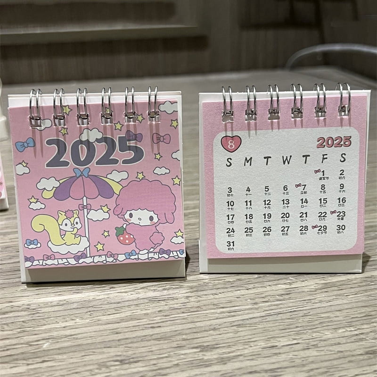 2025 Desk Calendar Kawaii Sanrio Kuromi Mini Calendar To Do List Daily Kawaii Desk Calendar 2025