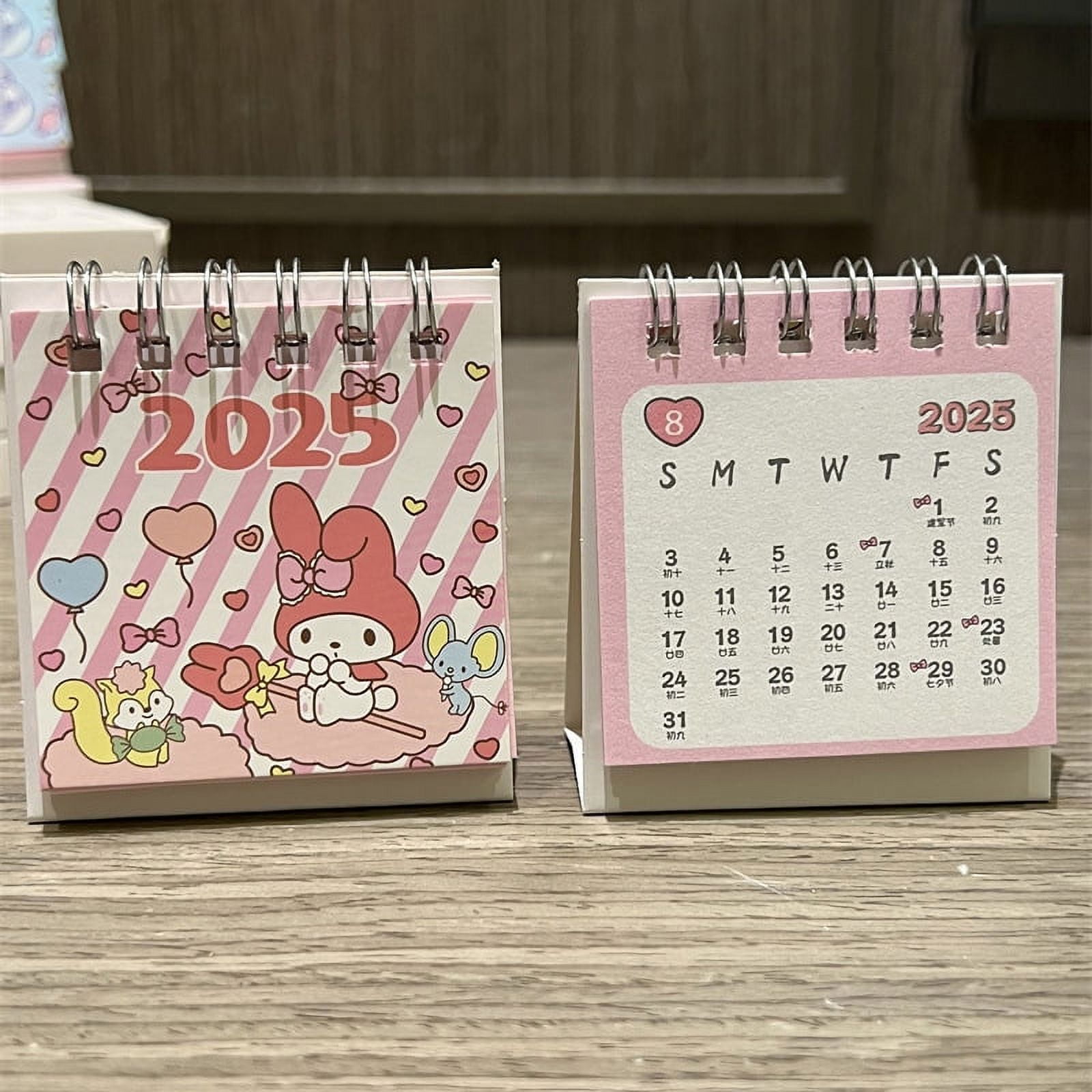 2025 desk calendar kawaii sanrio kuromi mini calendar to do list daily