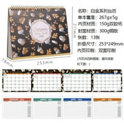 2025 Desk Calendar, Standing Flip Desktop Calendar Jan 2025 - Dec 2025, Stand Up 12 Month Easel Desk Calendar,Blank Blocks To-Do List for Home Office School