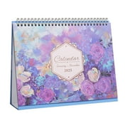 2025 Desk Calendar, Standing Flip Desktop Calendar Jan 2025 - Dec 2025, Stand Up 12 Month Easel Desk Calendar,Blank Blocks To-Do List for Home Office School