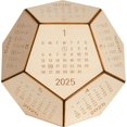 2025 Desk Calendar Wood Doecahedron, Funny Office Gifts for Coworkers