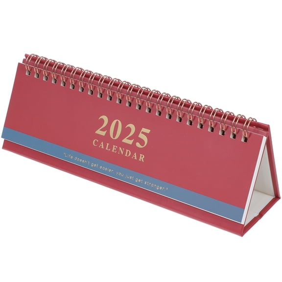 YUYUETIME Desk Stand Up Calendar Flip Red Iron 1Pcs for Office and Home Scheduling