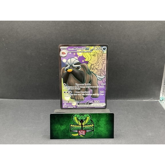 Pokemon 2025 Destined Rivals Arven's Mabosstiff EX Holo Secret Rare SAR 218/182 Trading Card
