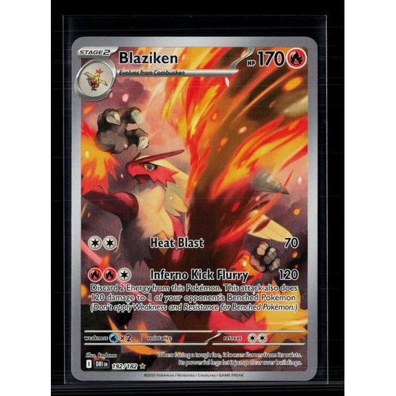 2025 Destined Rivals Blaziken Holo Secret Rare #192/182 Pokemon Trading Card