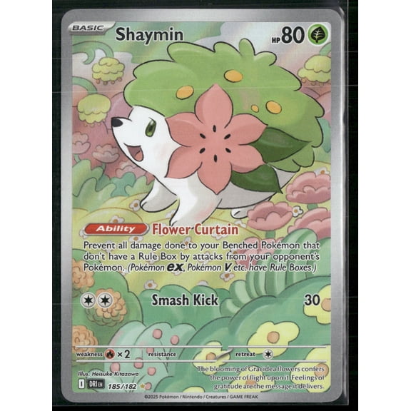 2025 Destined Rivals Shaymin Holo Secret Rare Holo Full Art #185/182
