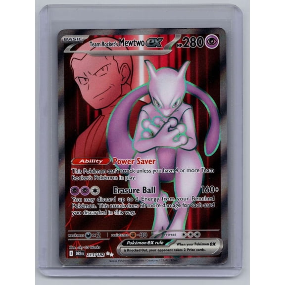2025 Destined Rivals Team Rockets Mewtwo EX FA Secret Rare Holo 213/182 English Pokmon Card