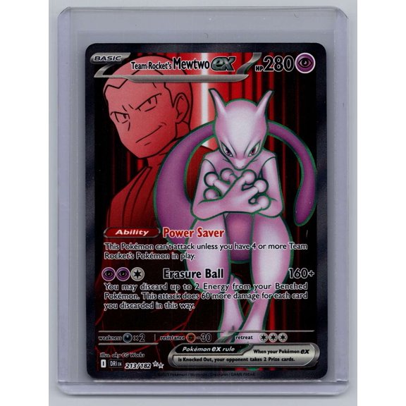 2025 Destined Rivals Team Rocket's Mewtwo EX Secret Rare FA SAR Holo #213/182 English Pokemon Card