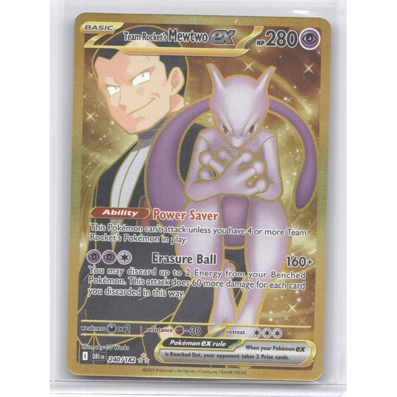 2025 Destined Rivals Team Rocket's Mewtwo ex Secret Rare 240/182 Pokemon Trading Card English