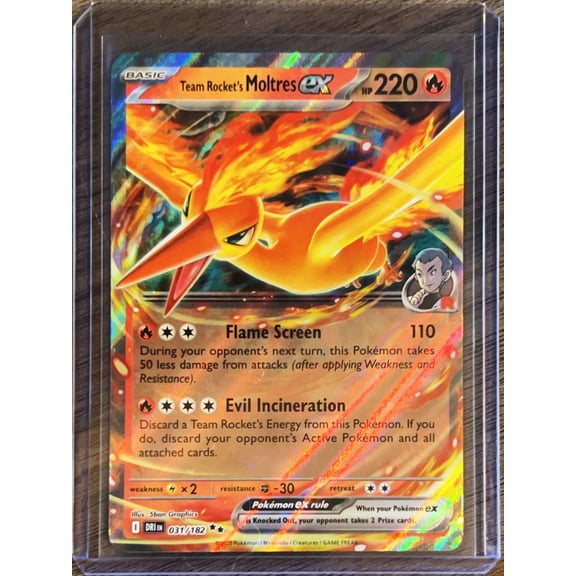 2025 Destined Rivals Team Rocket's Moltres EX Holo Double Rare RR #31/182