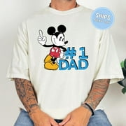 2025 Disney Mickey Happy Fathers Day Shirt #1 DAD Shirt Happy Fathers Day Gift for Dad Shirt for Fathers Happy Fathers Day Shirt for Dad,Black Color,Size L
