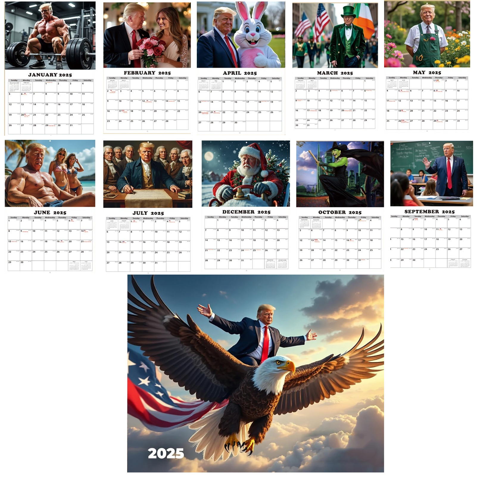 2025 Donald Trumps Wall Calendar – Iconic Presidentsial Design, Monthly ...