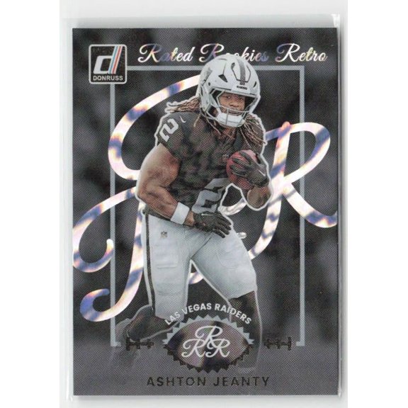 2025 Donruss Las Vegas Raiders Ashton Jeanty #10 Rated Rookies Retro Football Card