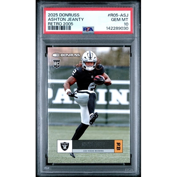 2025 Donruss Football Ashton Jeanty #R05-ASJ Retro 2005 PSA 10