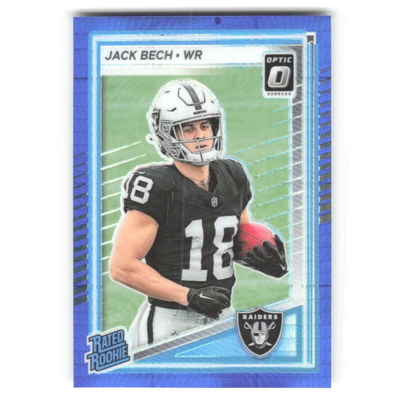 2025 Donruss Optic Blue Hyper #211 Jack Bech Rated Rookie Las Vegas Raiders NFL Football Trading Card