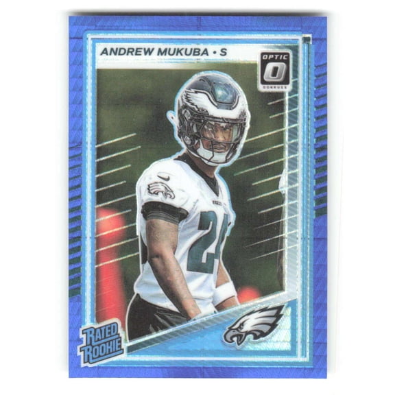 2025 Donruss Optic Blue Hyper #297 Andrew Mukuba Rated Rookie Philadelphia Eagles  NFL Football Trading Card