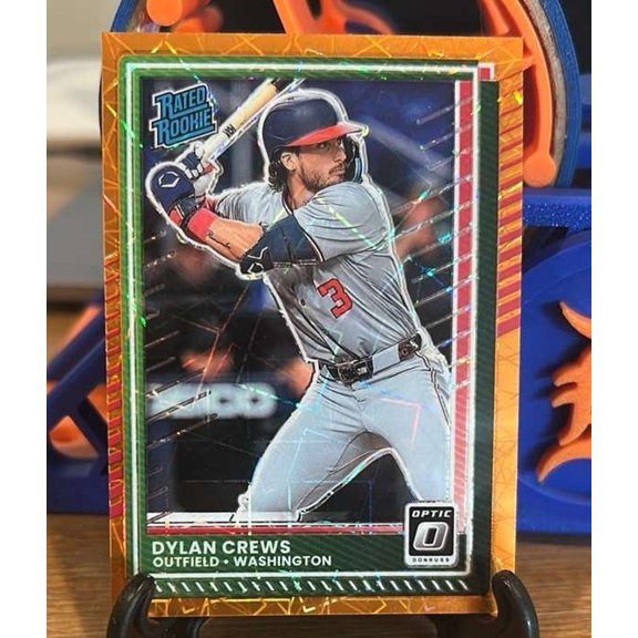 2025 Donruss Optic Orange Velocity Dylan Crews #54 Washington Nationals Baseball Card Washington Nationals MLB BASEBALL Trading Card
