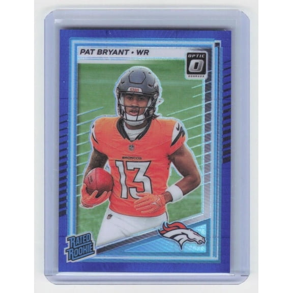 2025 Donruss Optic Blue Hyper RC Pat Bryant #215 Denver Broncos Football Card