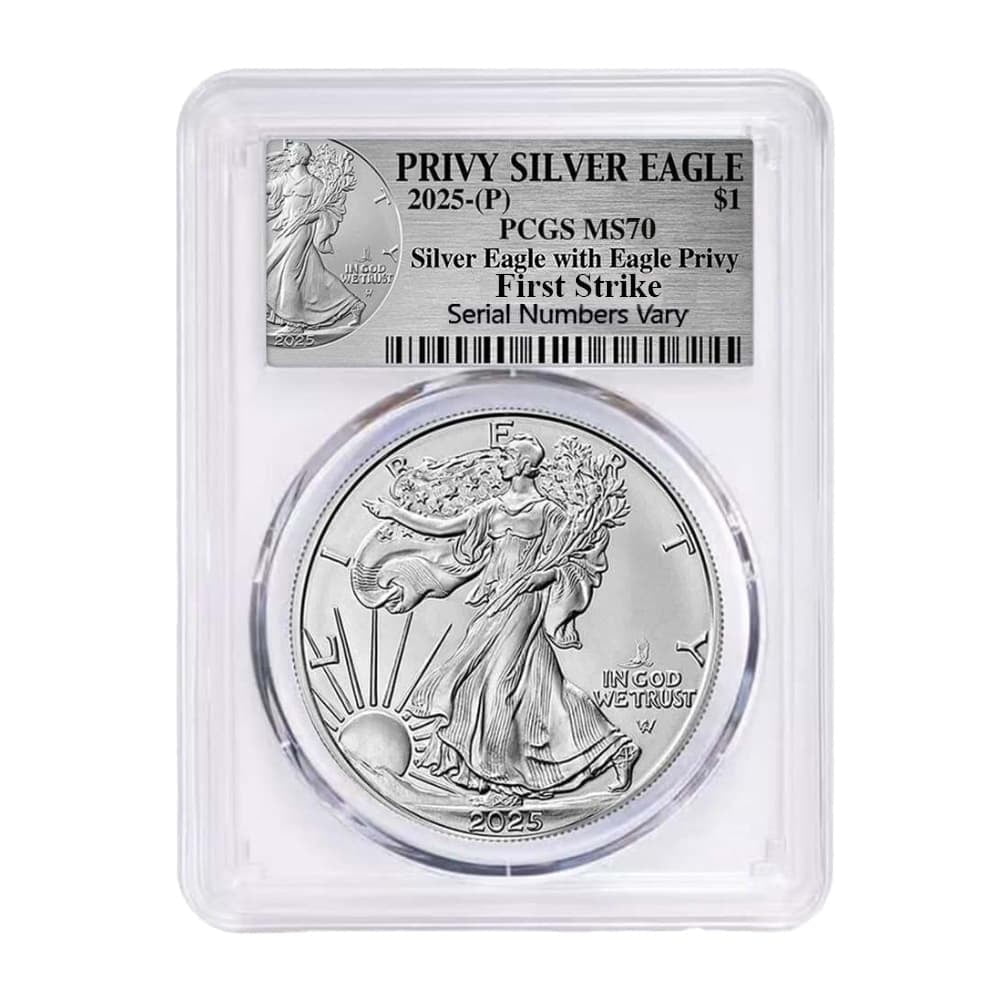 U.S. MINT 2025 Eagle Privy 1 oz Silver American Eagle PCGS MS 70 FS (Privy)