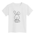 thumbnail image 1 of 2025 Easter Graphic Tee for Kids Soft Organic Short Sleeve Shirt with Bunny and DIY Egg Design Size:4-5 Years, 1 of 6