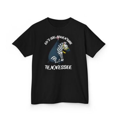 2025 Ed's Big Adventure Tennessee Zebra Cartoon Kids Heavy Cotton Tee-KAzebra5001B-Black-S