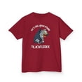 thumbnail image 1 of 2025 Ed's Big Adventure Tennessee Zebra Cartoon Kids Heavy Cotton Tee-KAzebra5001B-Cardinal Red-XS, 1 of 4
