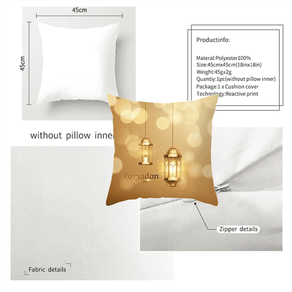 2025 Eid Mubarak Home Decoration Pillowcases Islamic Ramadan Decoration Mosque Muslim Pillowcases Gift