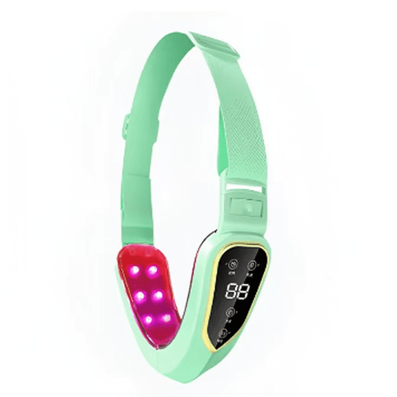 2025 Electric Double Chin Reducer - 12-Strength V-Face Shaping Belt with Timer & USB Rechargeable Design(Cyan)