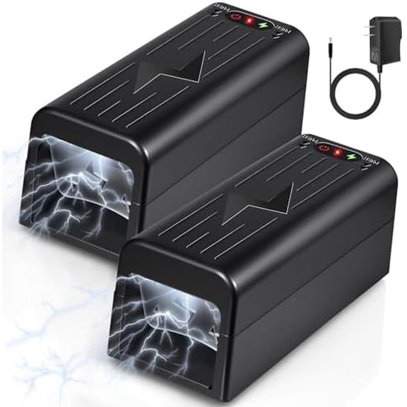 2025 Electric Mouse Trap Zapper, 2 Packs Upgraded Effective Electric Rat Trap Indoor, Powerful Voltage Instantly Kills Rats and Mice, Reusable & No Touch Rodent Control for Home Use$$Garden & Patio