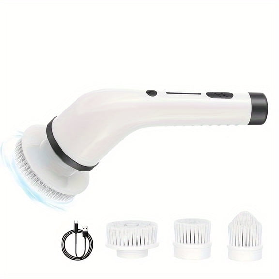 2025 Electric Rotary Scrubber | Rechargeable | 9 Brush Heads, 2H Power Dual Speed | for Tub Tile Floors Car | White Easter Gift