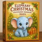 2026 Elephant Christmas Countdown Calendar 2D Advent Whimsical Festive Interactive Durable Holiday Gift for Family Kids Versatile Decorative Piece Reusable Home Seasonal Celebration