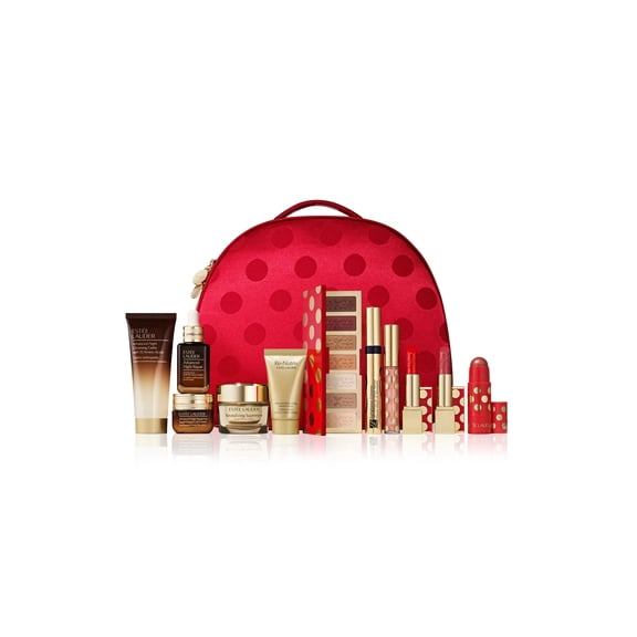 2025 Estee Lauder Holiday Blockbuster Cool (WARM) Skin Care & Makeup Gift Set with 9 Full-Size Favorites & 2 Deluxe Travel Sizes