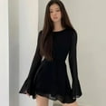 thumbnail image 1 of 2025 European and American Autumn Winter New Leopard Print Backless Round Neck Bell Long Sleeves High Waist Dress Women, 1 of 10