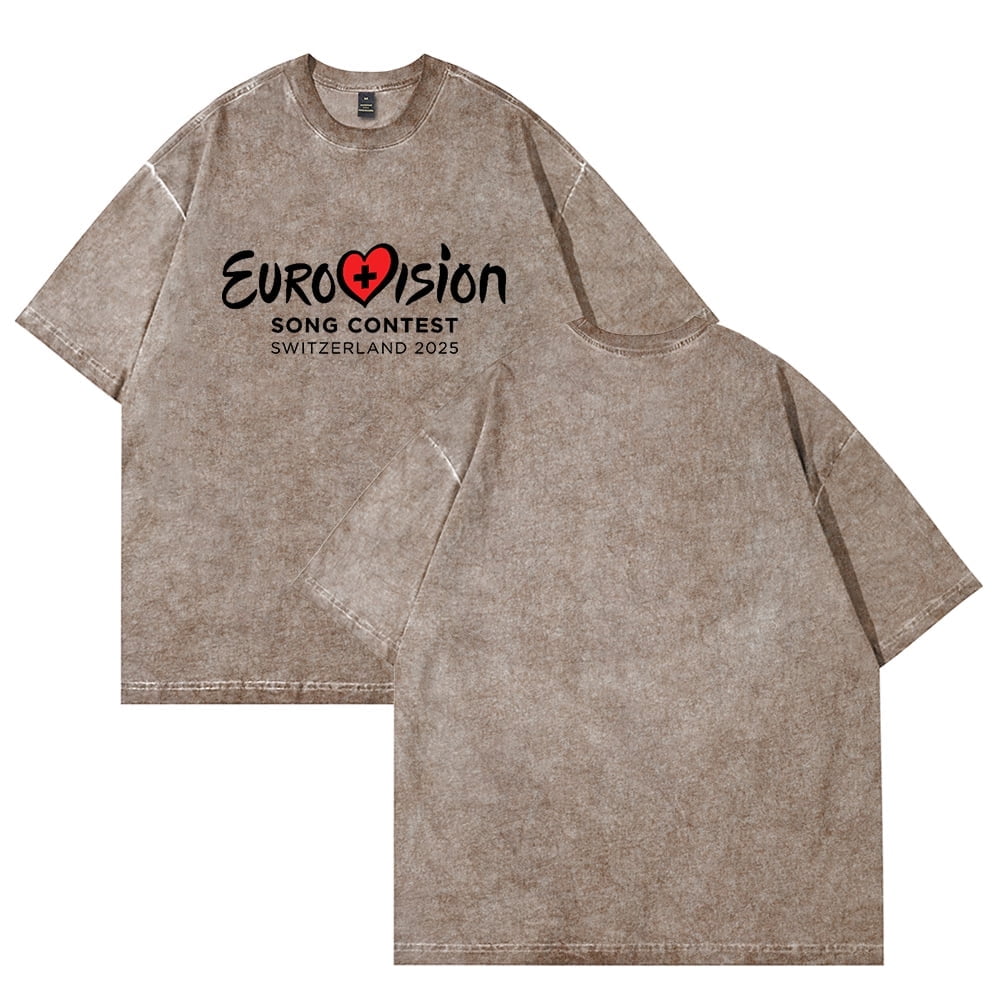 2025 Eurovision Song Contest Merch T-Shirt Summer Crew Neck Short ...