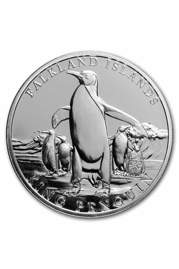 2025 Falkland Islands 1 oz Silver King Penguin BU