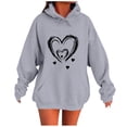 thumbnail image 1 of 2025 Fall Fashion Clothing Heart Hoodies for Women Trendy Printed Hooded Sweatshirt Casual Loose Hoodies Comfortable Long Sleeve Pullovers with Pocket and Drawstrings, 1 of 4